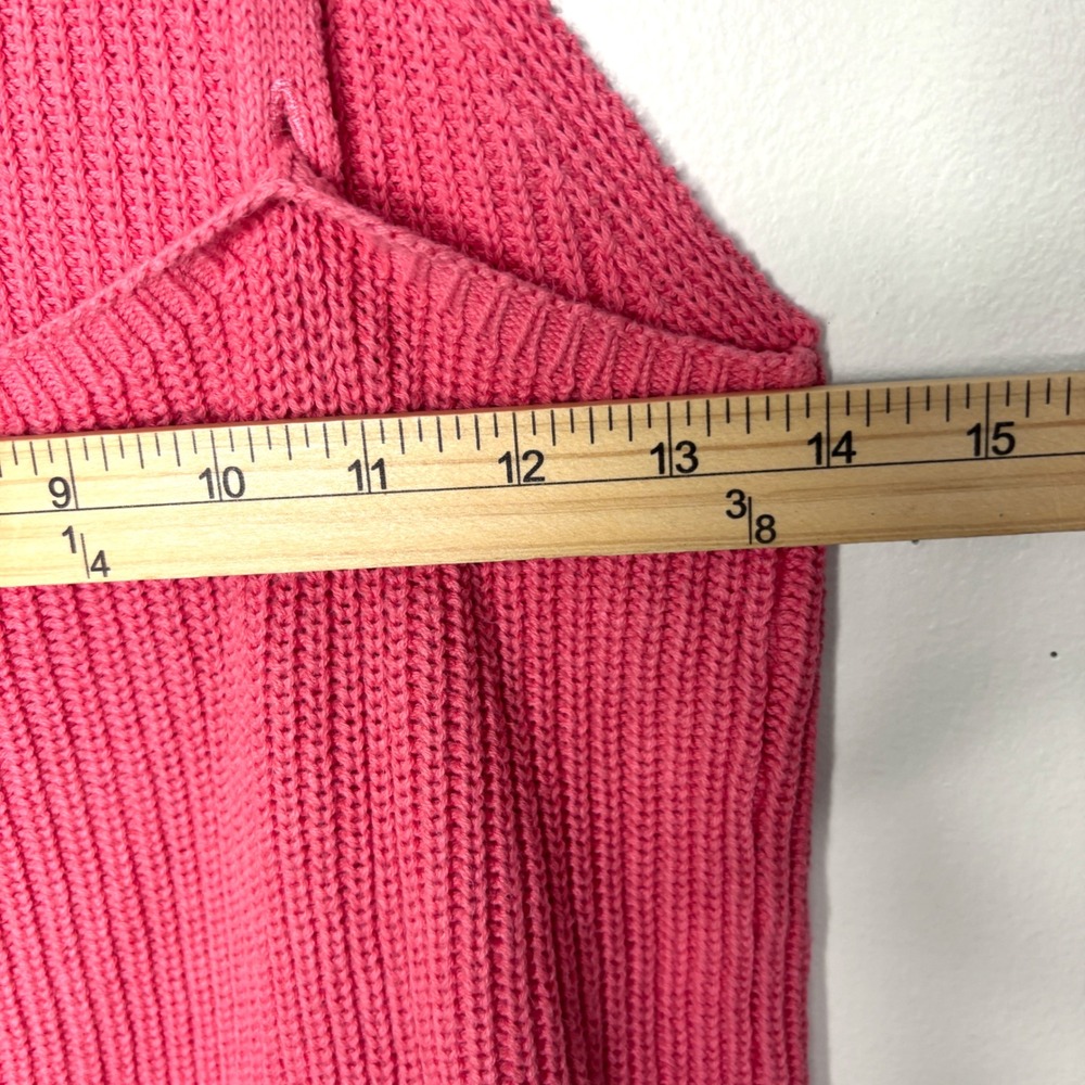 Frye Sweater Tank Top Womens Small Coral Pink Chunky Ribbed Knit Cami Boho - Picture 7 of 8